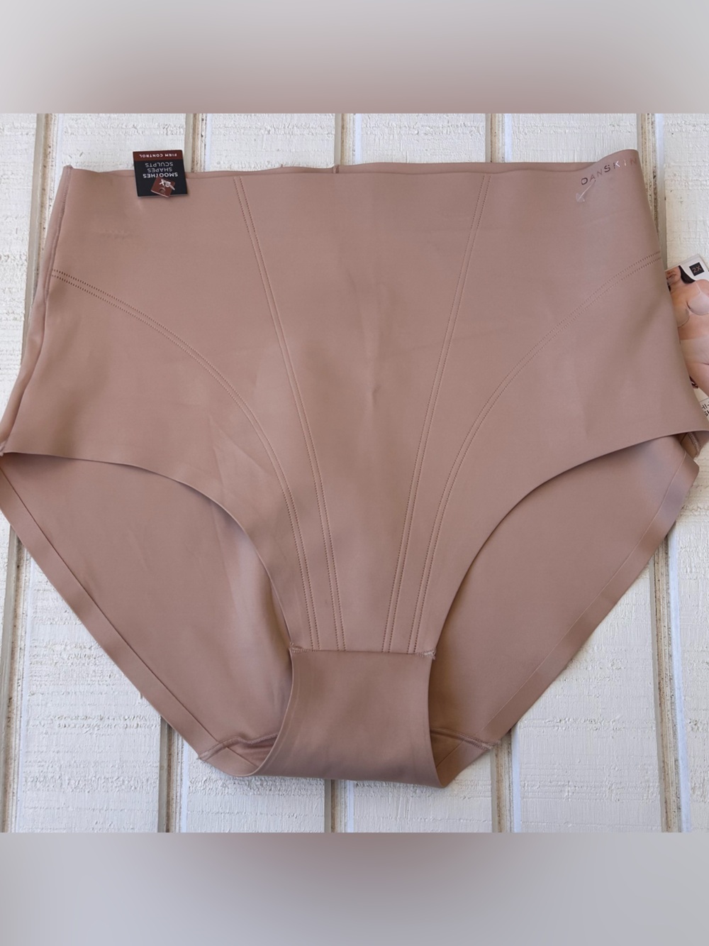 Danskin Women’s Hi-Waist Shaping Briefs Firm Control‎ Beige Size 2X